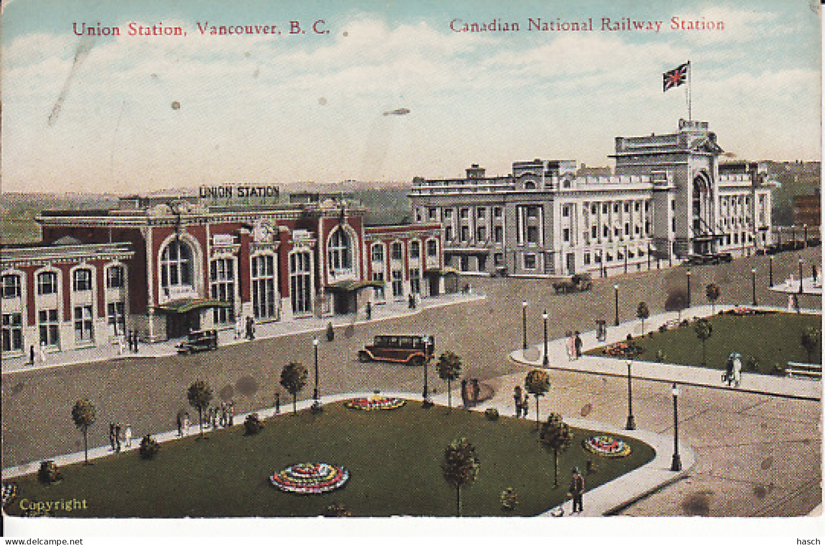 2785	112	Vancouver, Union Station B.C. Canadian National Railway Station. (see Corners) - Vancouver