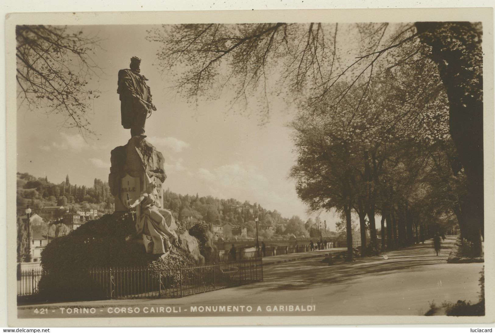 TORINO - CORSO CAIROLI -MONUMENTO A GARIBALDI 1934 - Plaatsen & Squares