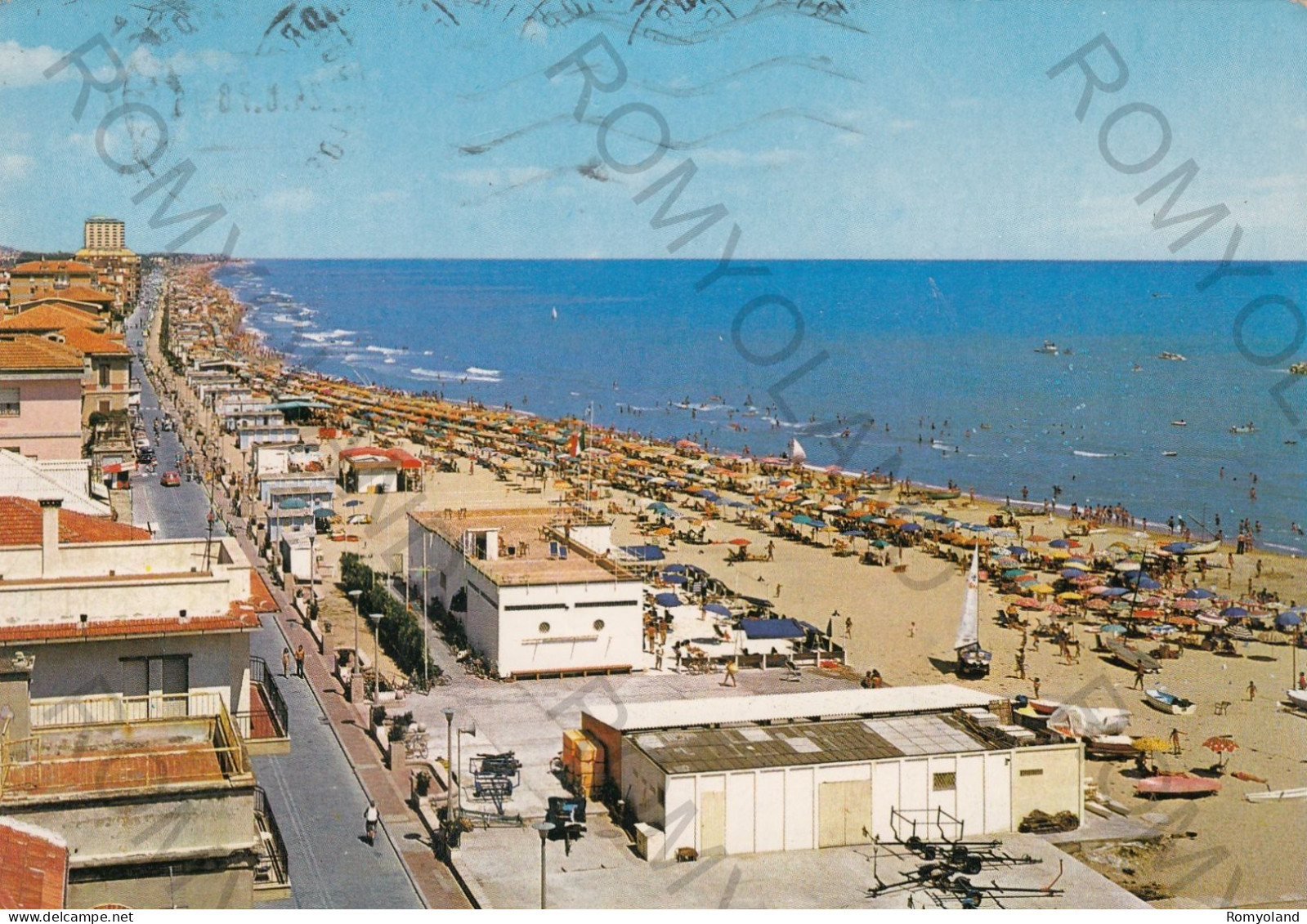 CARTOLINA  B25 PORTO S.GIORGIO,FERMO,MARCHE-SPIAGGIA-MARE,SOLE,ESTATE,VACANZA,LUNGOMARE,BELLA ITALIA,VIAGGIATA 1973 - Fermo