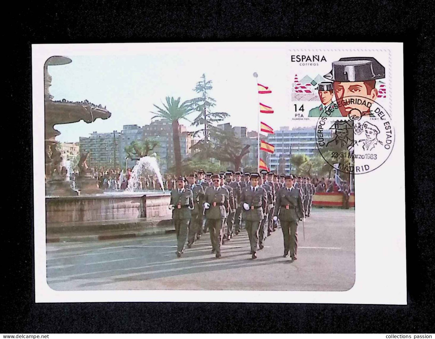 CL, FDC, 1 Er Jour, Carte Maximum, Espagne, Cuerpos De Seguridad Del Estato, Madrid, 23-31 Marzo 1983 - Cartes Maximum