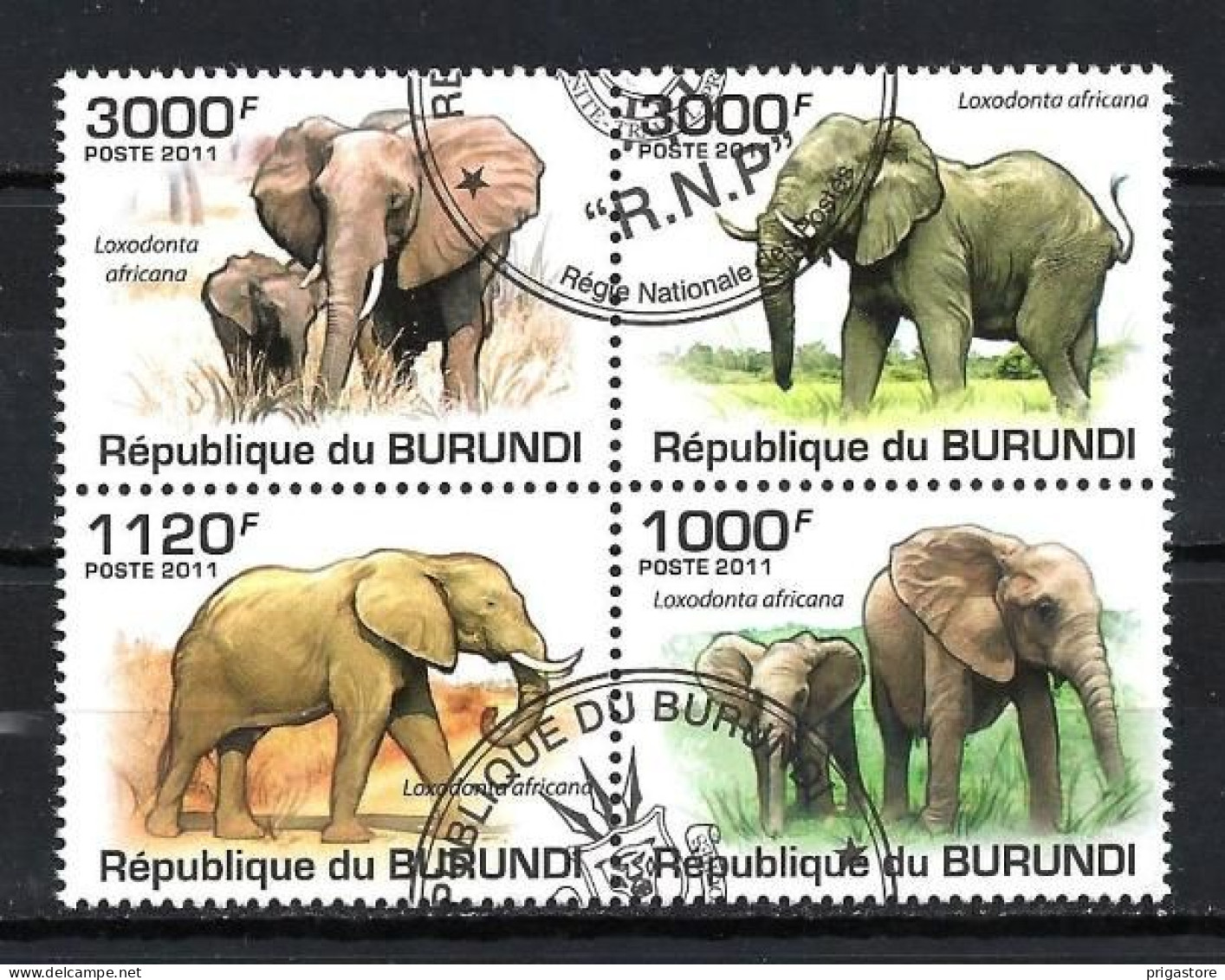 Animaux Eléphants Burundi 2011 (119) Yvert N° 1213 à 1216 Oblitérés Used - Eléphants