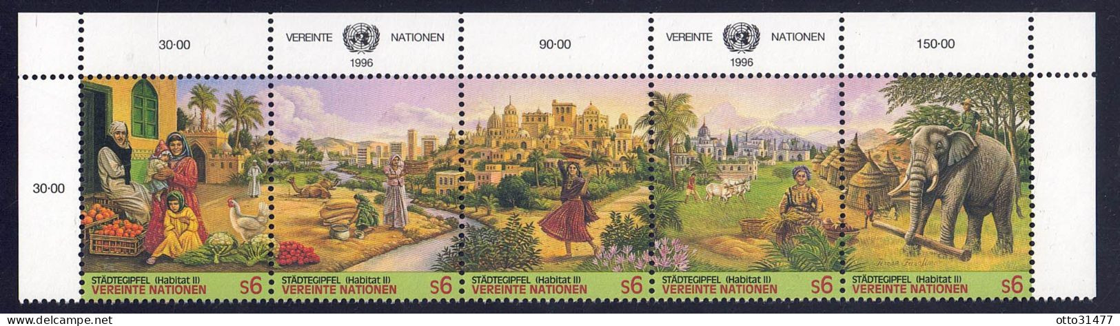 UNO Wien 1996 - HABITAT (II), Nr. 209 - 213 Im 5er-ZD, Postfrisch ** / MNH - Ungebraucht