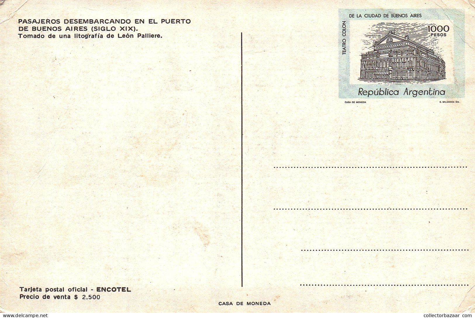 Argentina 1980 Postal Stationery Teatro Colon Columbus - Entiers Postaux