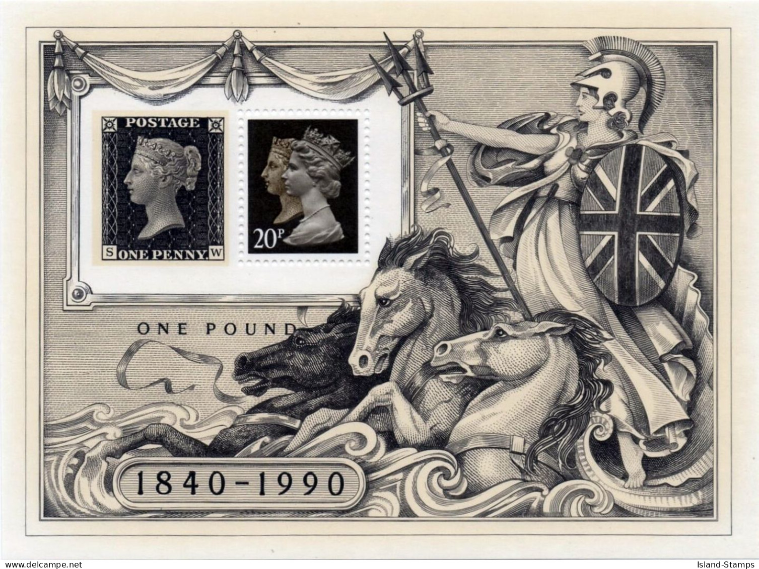 1990 MS1501 Penny Black Stamp World London Miniature Sheet Mint HRD4 - Blocs-feuillets