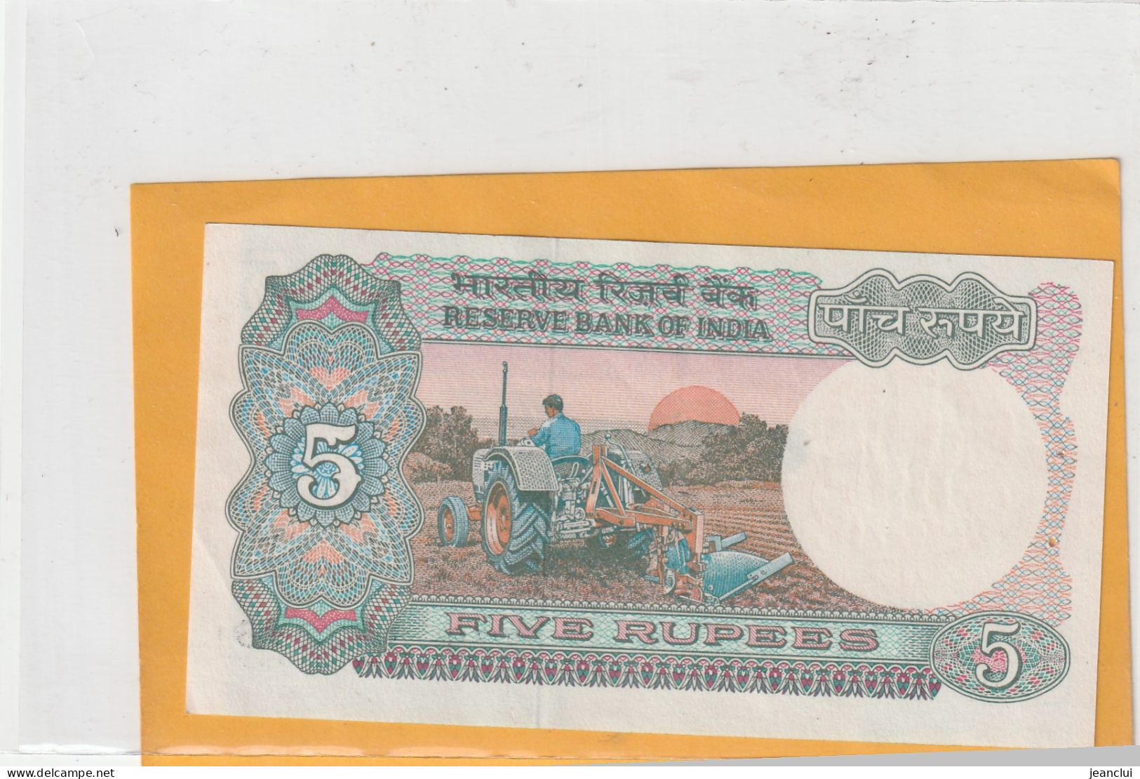 RESERVE BANK OF INDIA . 5 RUPEE .  N D .  N° 77S 152218  .  2 SCANNES - Indien