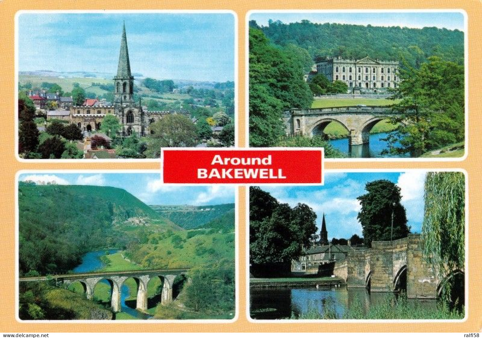 2 AK England * Ansichten Des Ortes Bakewell - Parish Church, Chatsworth, Bakewell Bridge, Monsal Dale * - Derbyshire