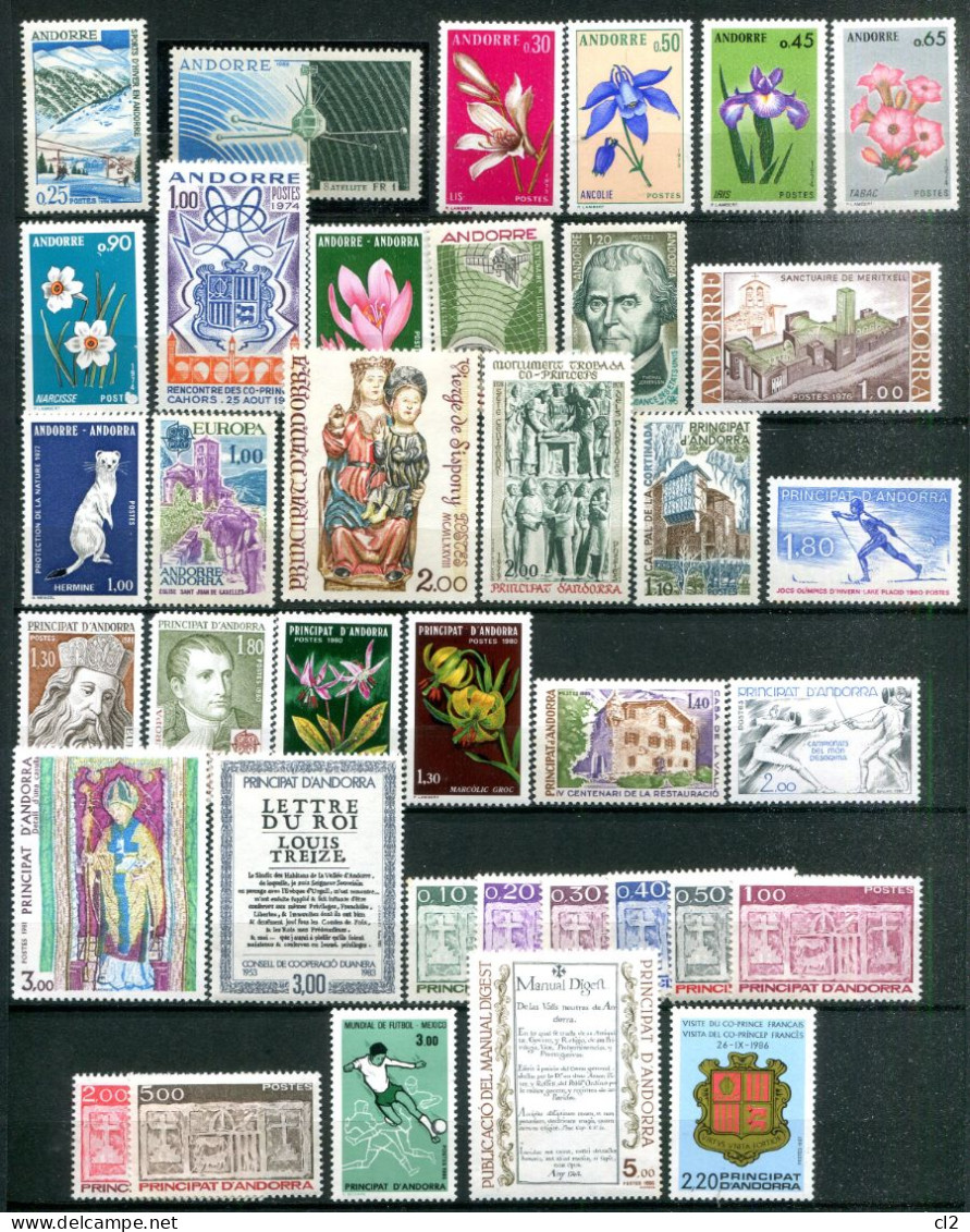 ANDORRE FRANCAIS - Lot De 40 Timbres Neufs (**) Entre Y&T 175 Et 395 (moins De 15% De La Cote) - Collezioni