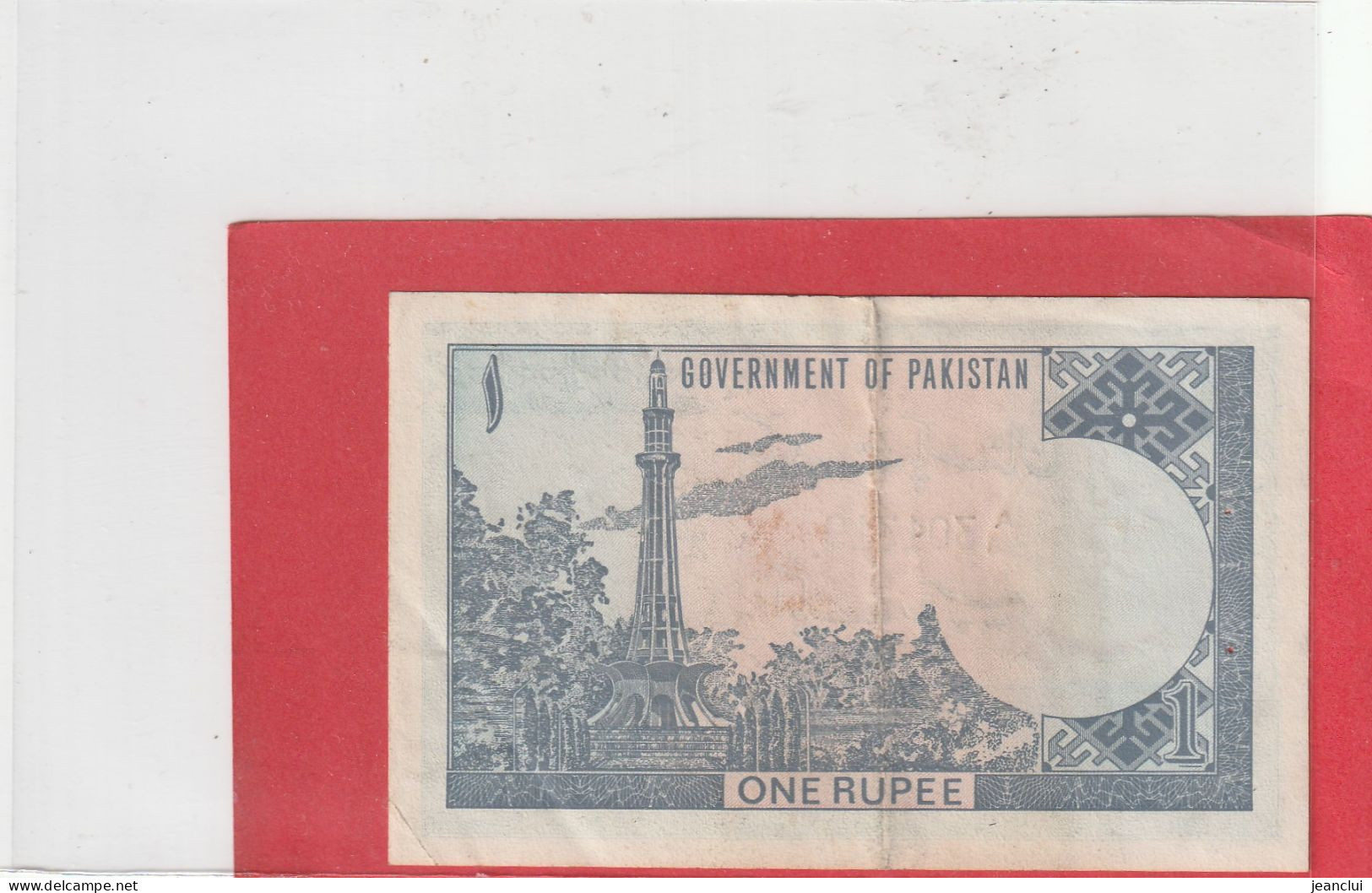 GOVERNMENT OF PAKISTAN . 1 RUPEE .  N D ( 1975-81 ).  N° A/94 301319  .  2 SCANNES - Pakistán