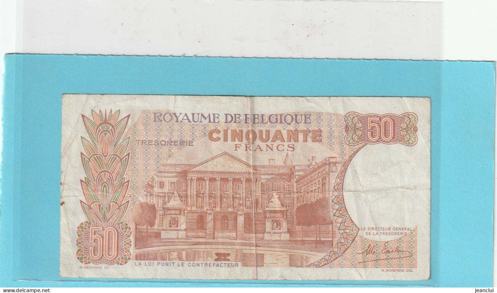 ROYAUME DE BELGIQUE  .  TRESORERIE  .  50 FRANCS . 16-5-1966 .  N° 177113993  .  2 SCANNES - 50 Franchi