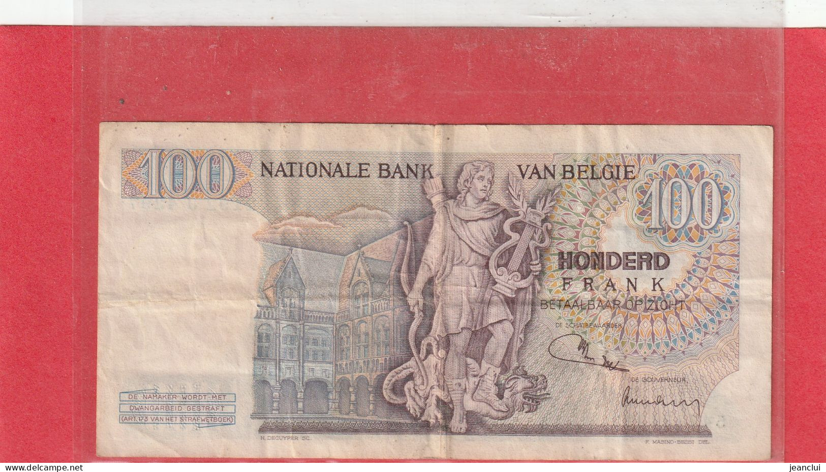 BANQUE NATIONALE DE BELGIQUE  .  100 FRANCS . 20-05-1974 .  N° 2192 J 4297  .  2 SCANNES - 100 Francs