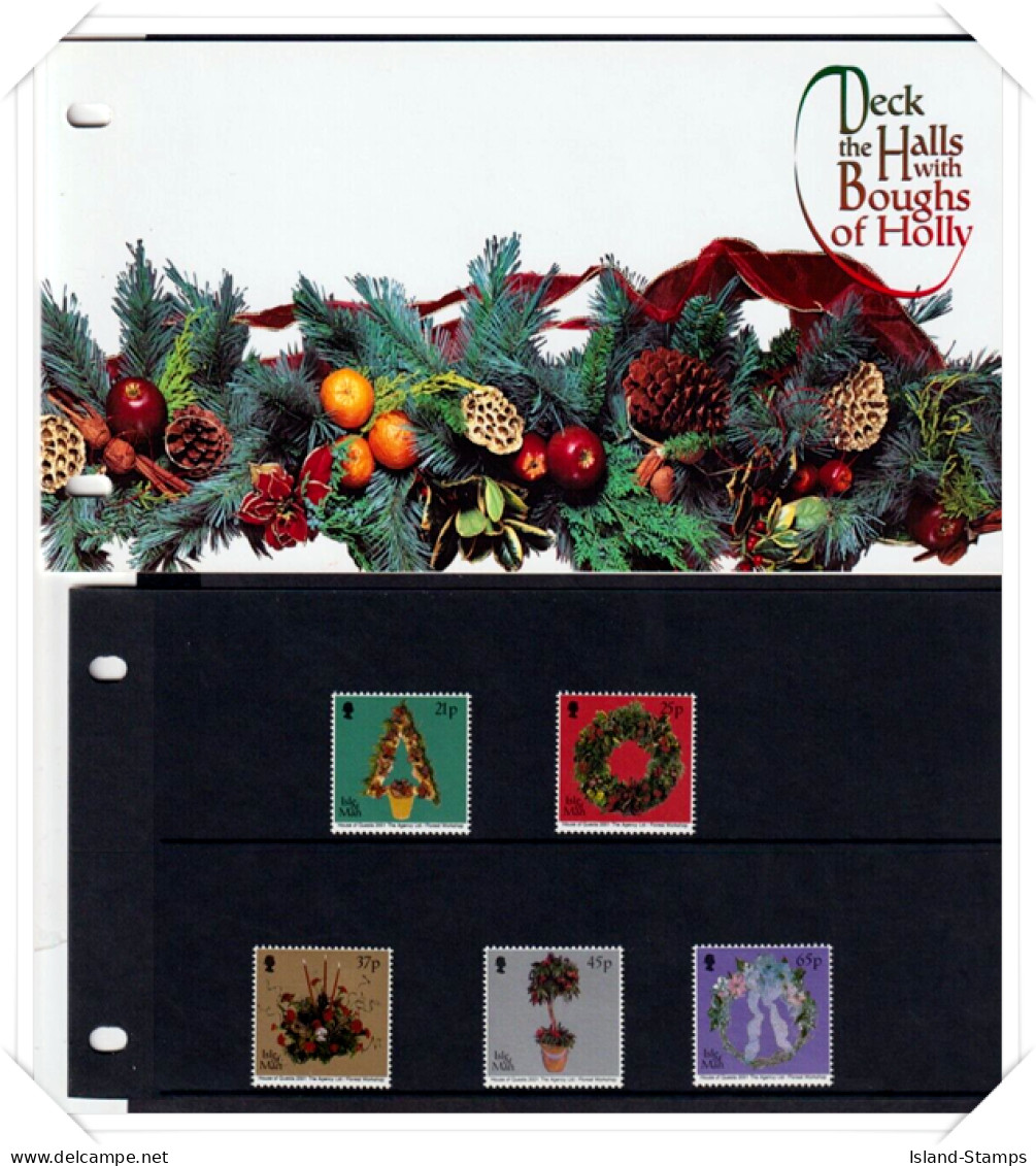 Isle Of Man 2001 Christmas Deck The Halls With Holly Pres-pack MNH Hrd4 - Man (Ile De)