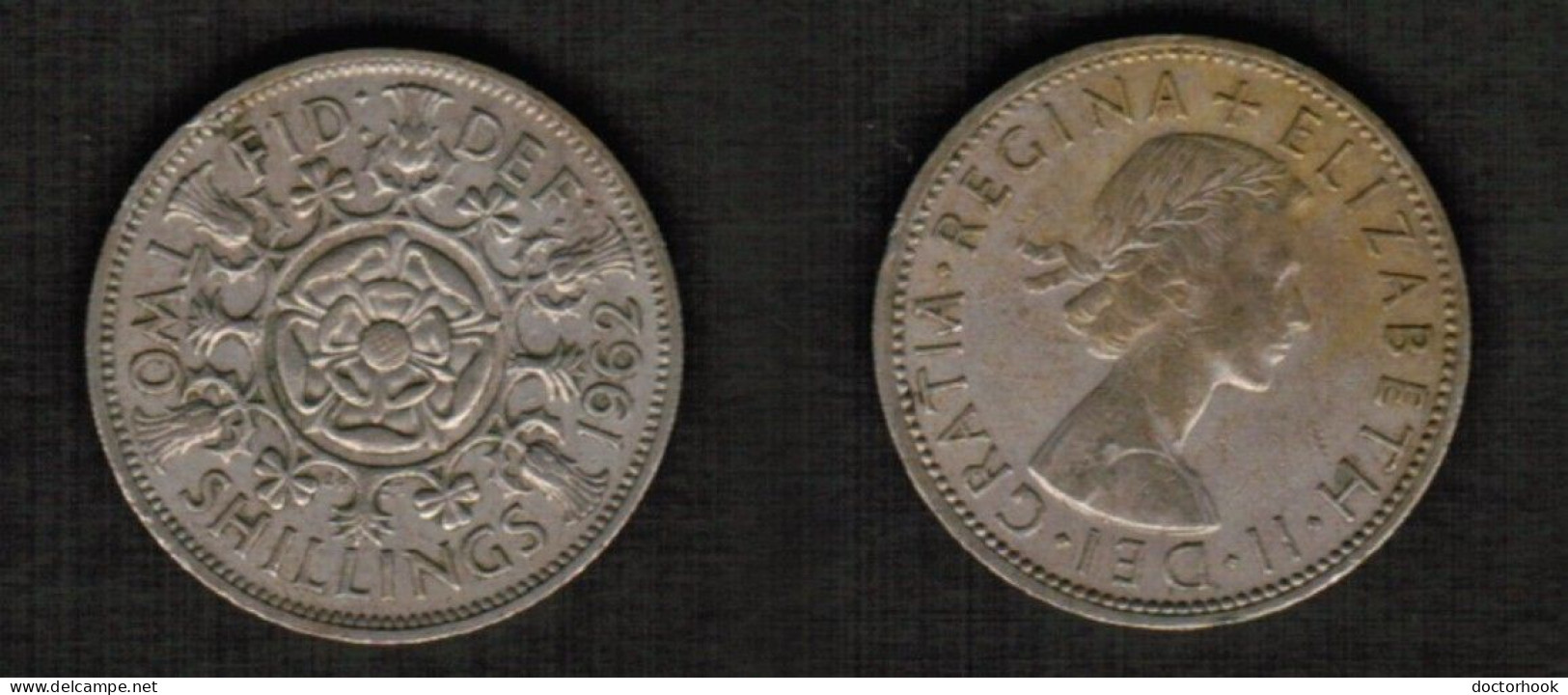 GREAT BRITAIN    2 SHILLINGS 1962 (KM # 906) #7725 - J. 1 Florin / 2 Shillings