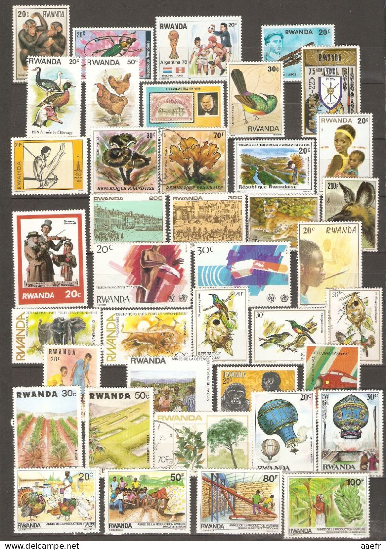 Rwanda - Petite Collection De 210 Timbres - 176 MNH - 5 Scans - Lots & Kiloware (mixtures) - Max. 999 Stamps