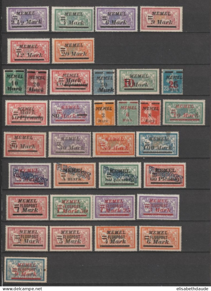 1920/1922 - MEMEL - COLLECTION 2 PAGES * MH (AUSSI QUELQUES SANS GOMME) - Unused Stamps