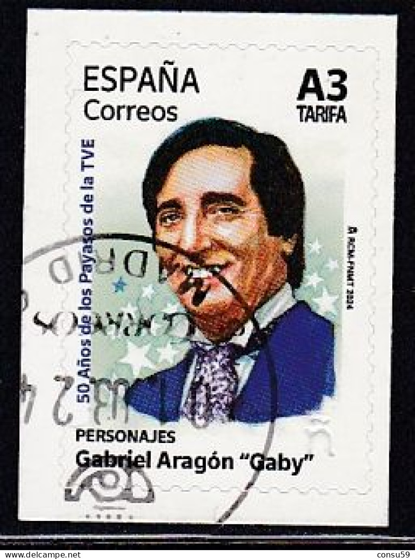 2024-ED. 5722-Gabriel Aragón, Gaby. 50 Años De Los Payasos De La TVE- USADO - Used Stamps