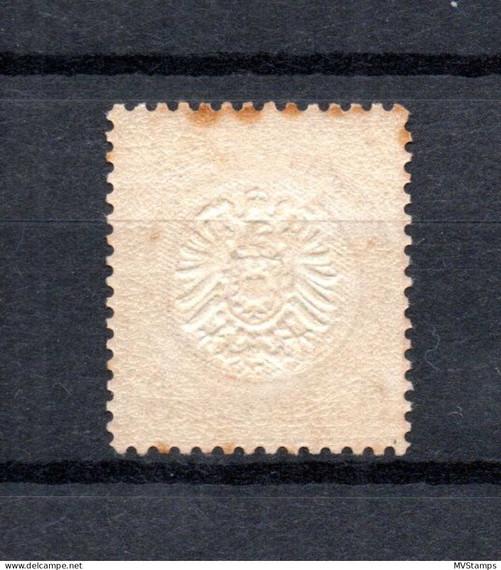 Germany 1874 Old 9 Kreuzer "Brustschild" Stamp (Michel 30) Unused/MNH (brown Spott In Gum) - Ungebraucht