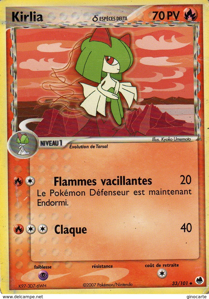 Carte Pokemon 33/101 Kirlia 70pv 2007 - Autres & Non Classés