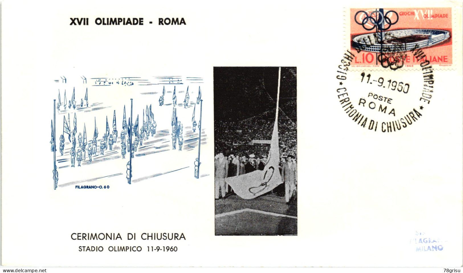 Italy - 1960 Roma Ceremonia Di Chiusura, Olympische Spiele Roma, Olimpiadi, Olympic Games - Summer 1960: Rome