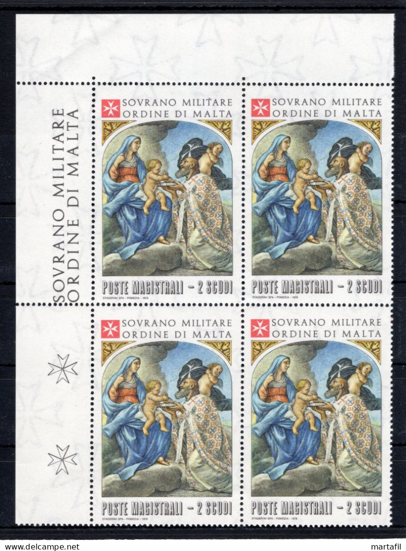 1978 SMOM SET MNH ** 155 Natale Quartina - Malta (Orden Von)