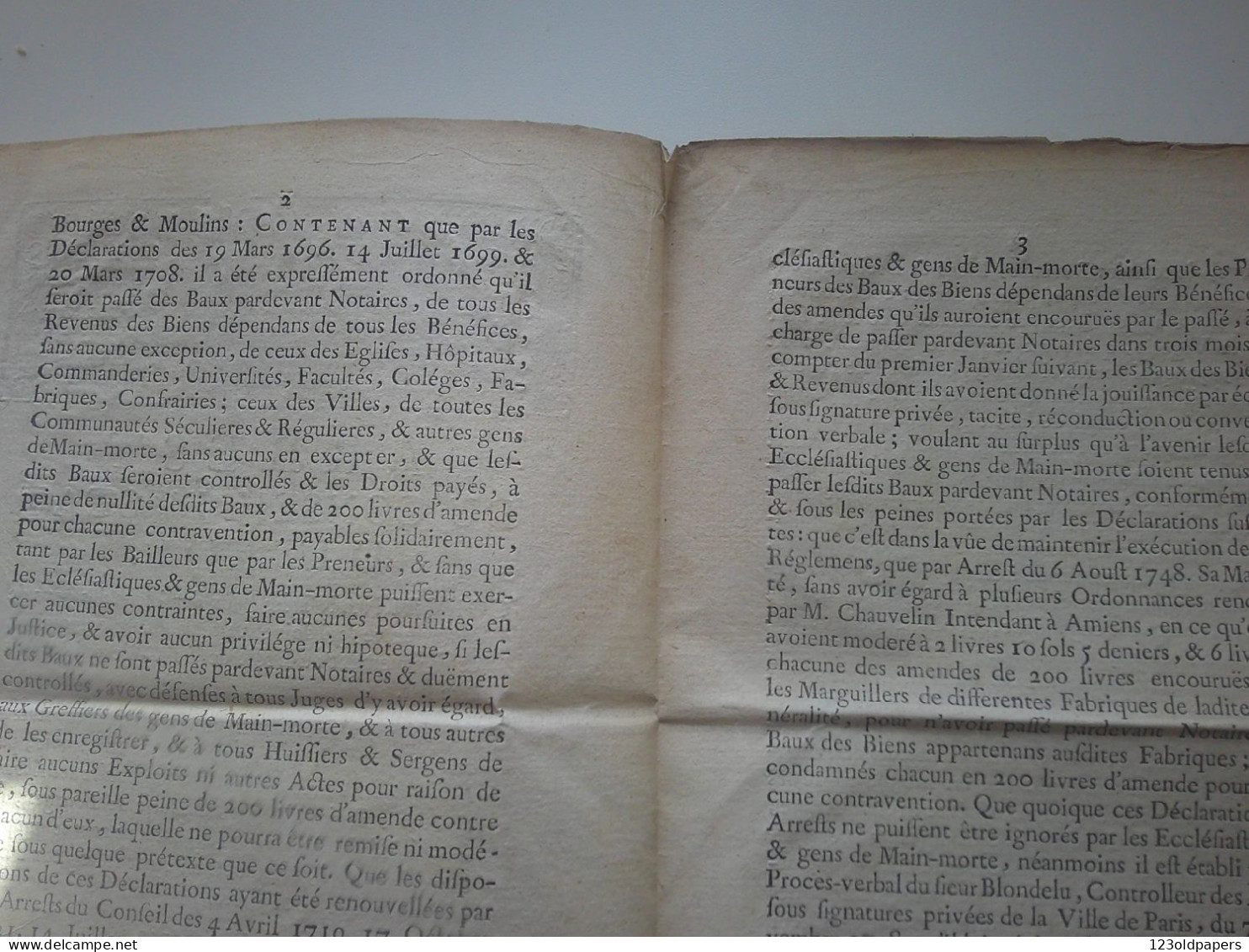 1757 ANGLES SUR ANGLIN VIENNE / ARREST CONSEIL DU ROY CONCERNANT ABBAYE SAINTE CROIX D ANGLE  MOREAU DE A VIGERIE - Poitou-Charentes