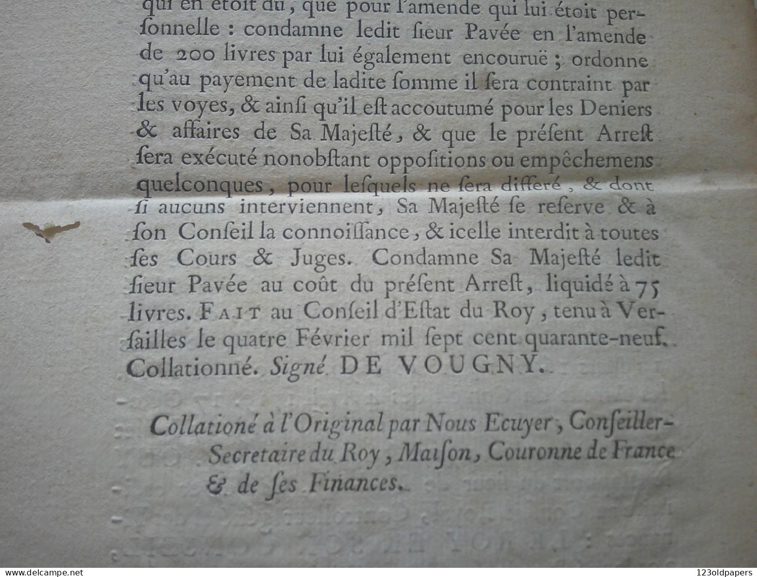 1757 ANGLES SUR ANGLIN VIENNE / ARREST CONSEIL DU ROY CONCERNANT ABBAYE SAINTE CROIX D ANGLE  MOREAU DE A VIGERIE - Poitou-Charentes