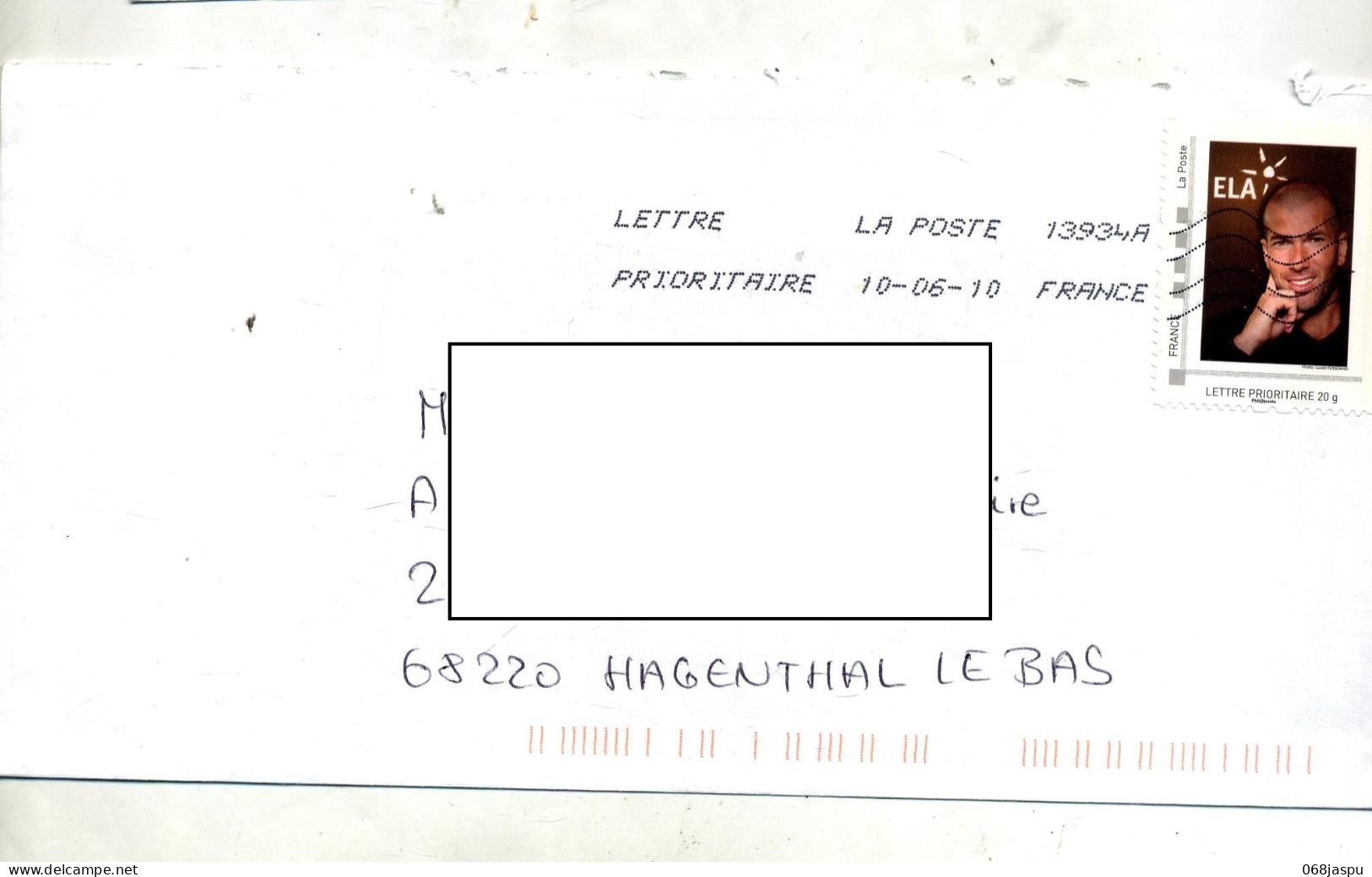 Lettre Flamme Chiffree Sur Timbre à Moiu Zidane  Ela Date Symetrique - Cartas & Documentos