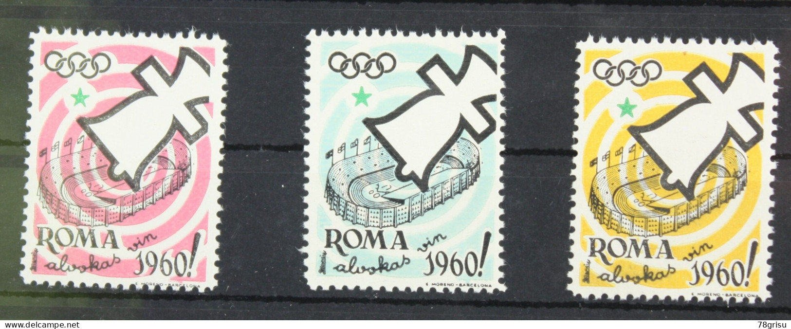 Olympic Games Roma Rom 1960 Poster Stamp Cinderella Vignette Sport Reklamemarke  - Verano 1960: Roma