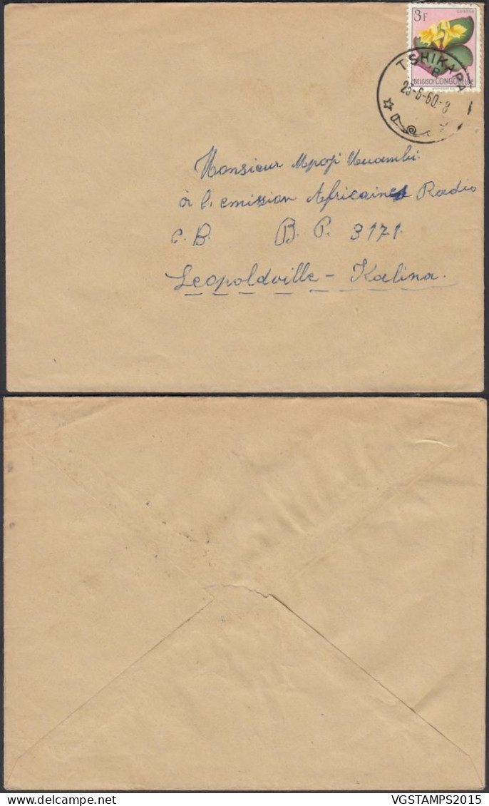 Congo Belge 1960 - Lettre Courrier Interne De Tshikapa (Sud Kasaï)  Vers Léopoldville. 8 Jours Avant Indép.(EB) DC-12486 - Gebruikt