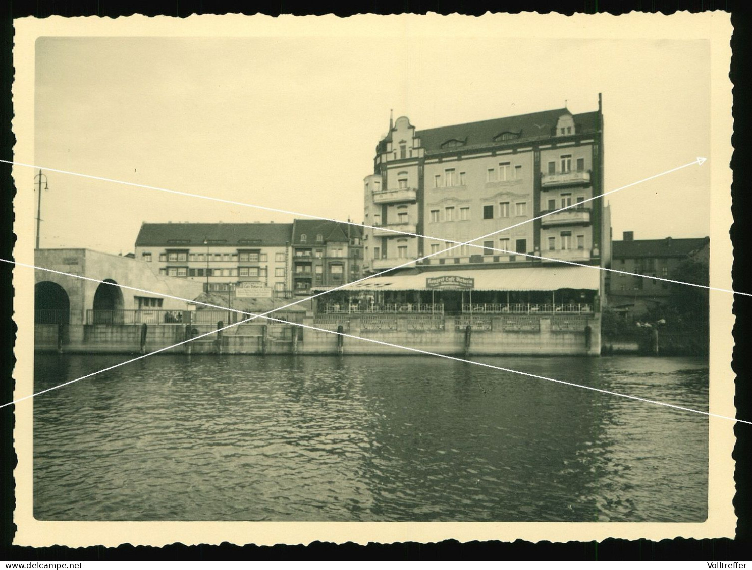 Orig. XL Foto 1938 Berlin Spandau, Blick Auf Gasthof Konzert Cafe Victoria Viktoria, Freisitz - Spandau