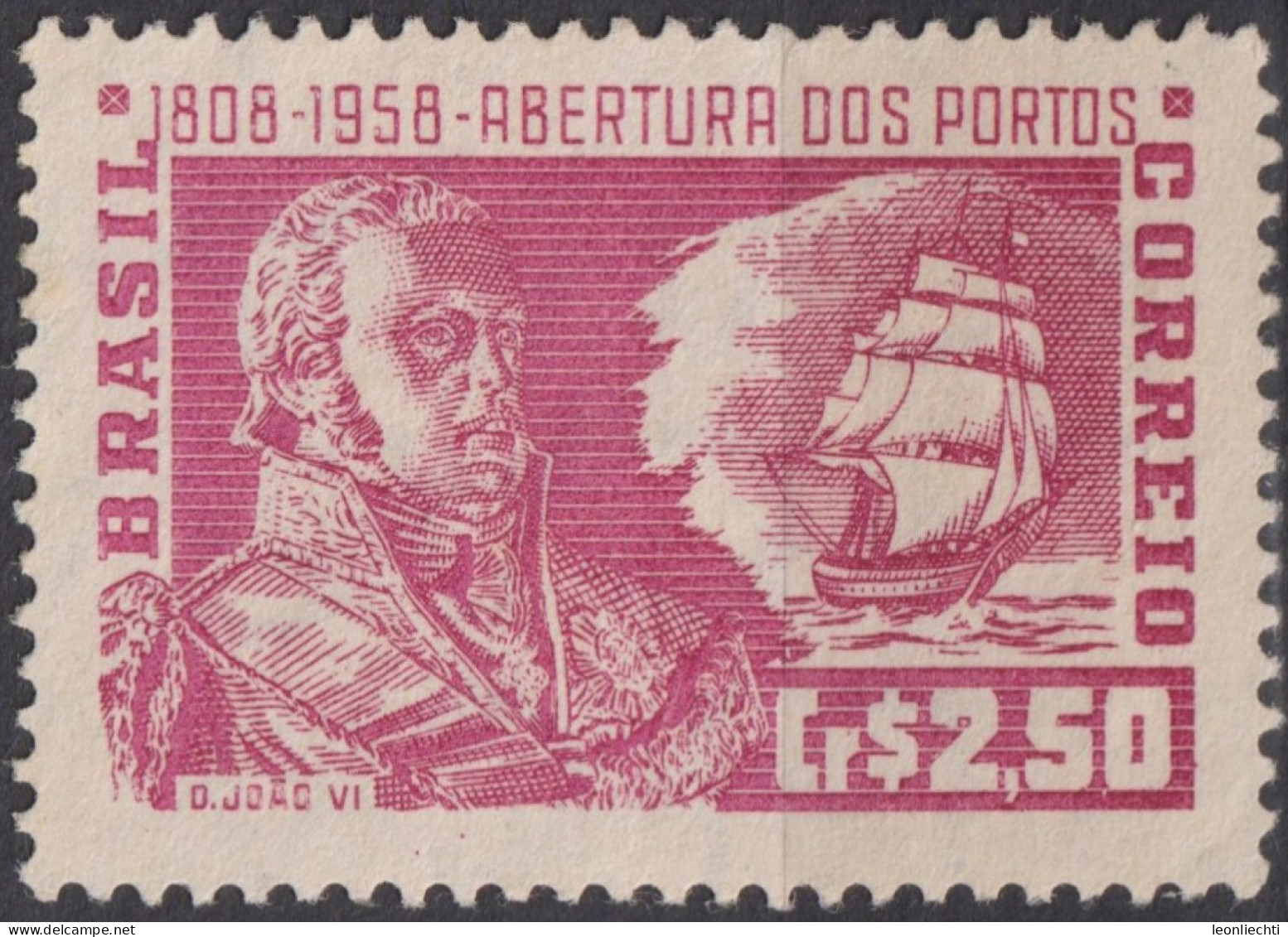 1958 Brasilien * Mi:BR 923, Sn:BR 859, Yt:BR 641,150 Years Of Opening Ports To Friendly Nations - Neufs