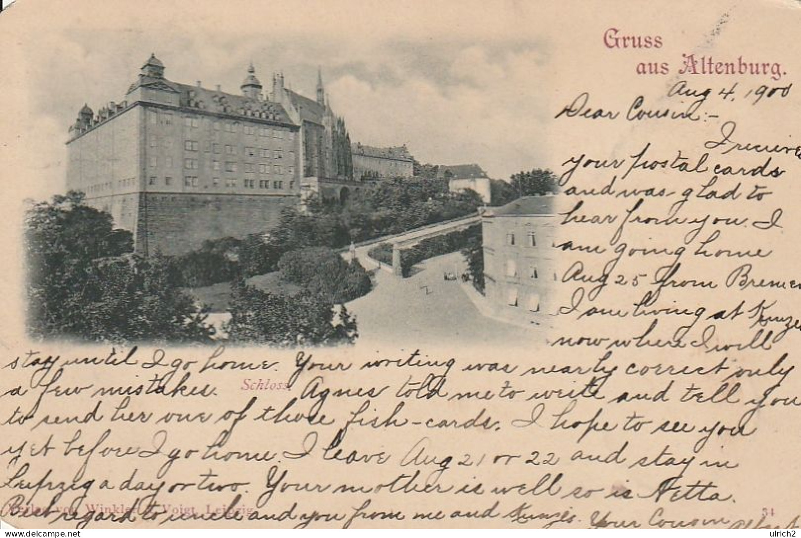 AK Gruss Aus Altenburg - Schloss -  1900 (67859) - Altenburg