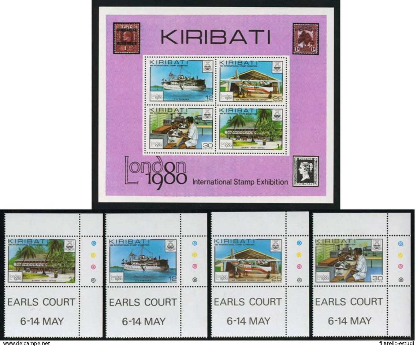 BA1/TRA1 Kiribati 28/31 + HB 2 1980 MNH - Kiribati (1979-...)