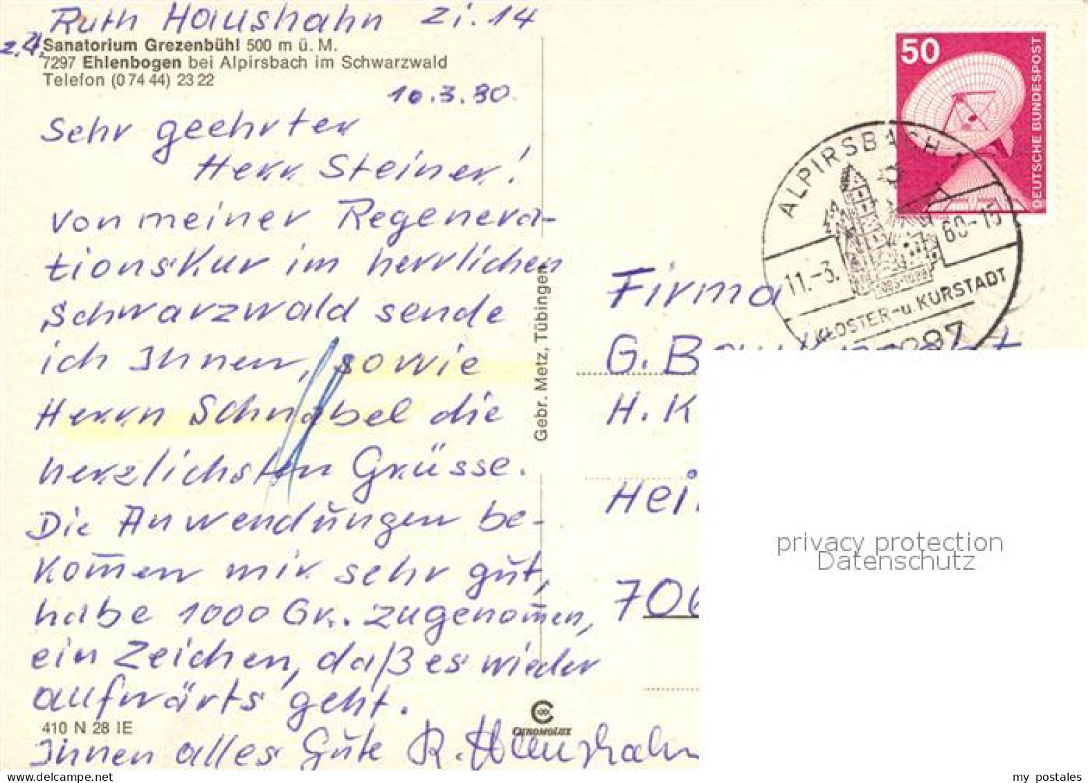 73129544 Ehlenbogen Sanatorium Grezenbuehl  Ehlenbogen - Alpirsbach