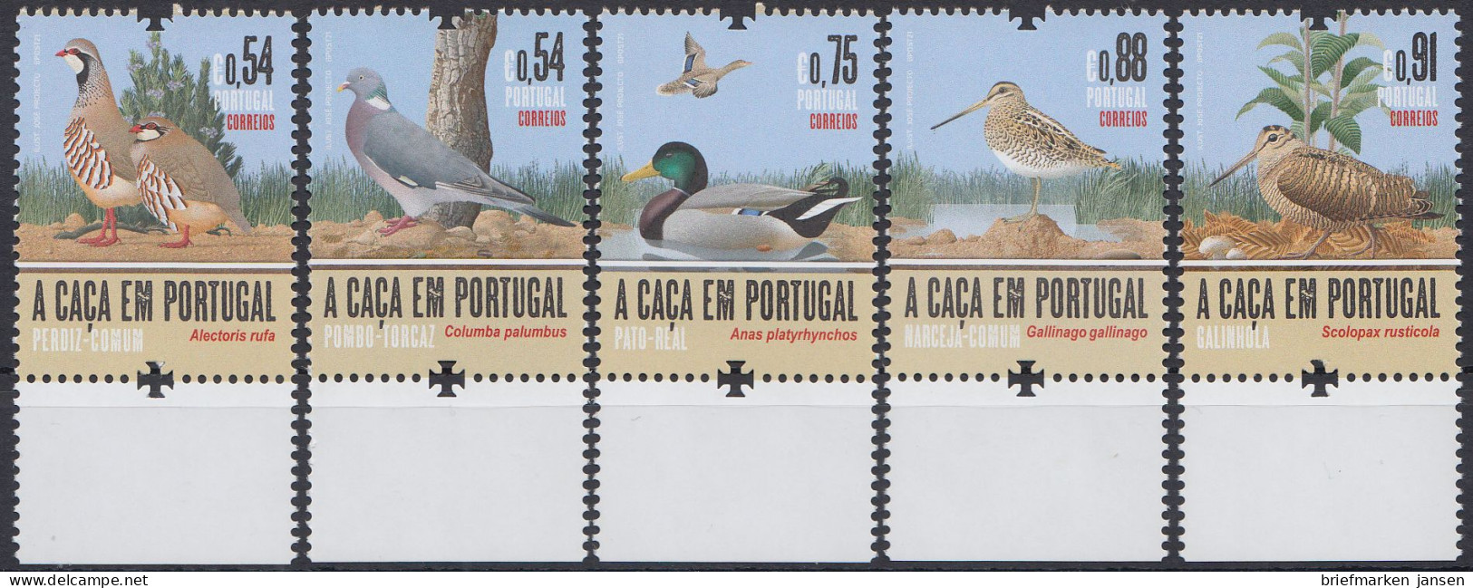 Portugal MiNr. 4736-4740 Jagd In Portugal, Vögel (5 Werte) - Autres & Non Classés