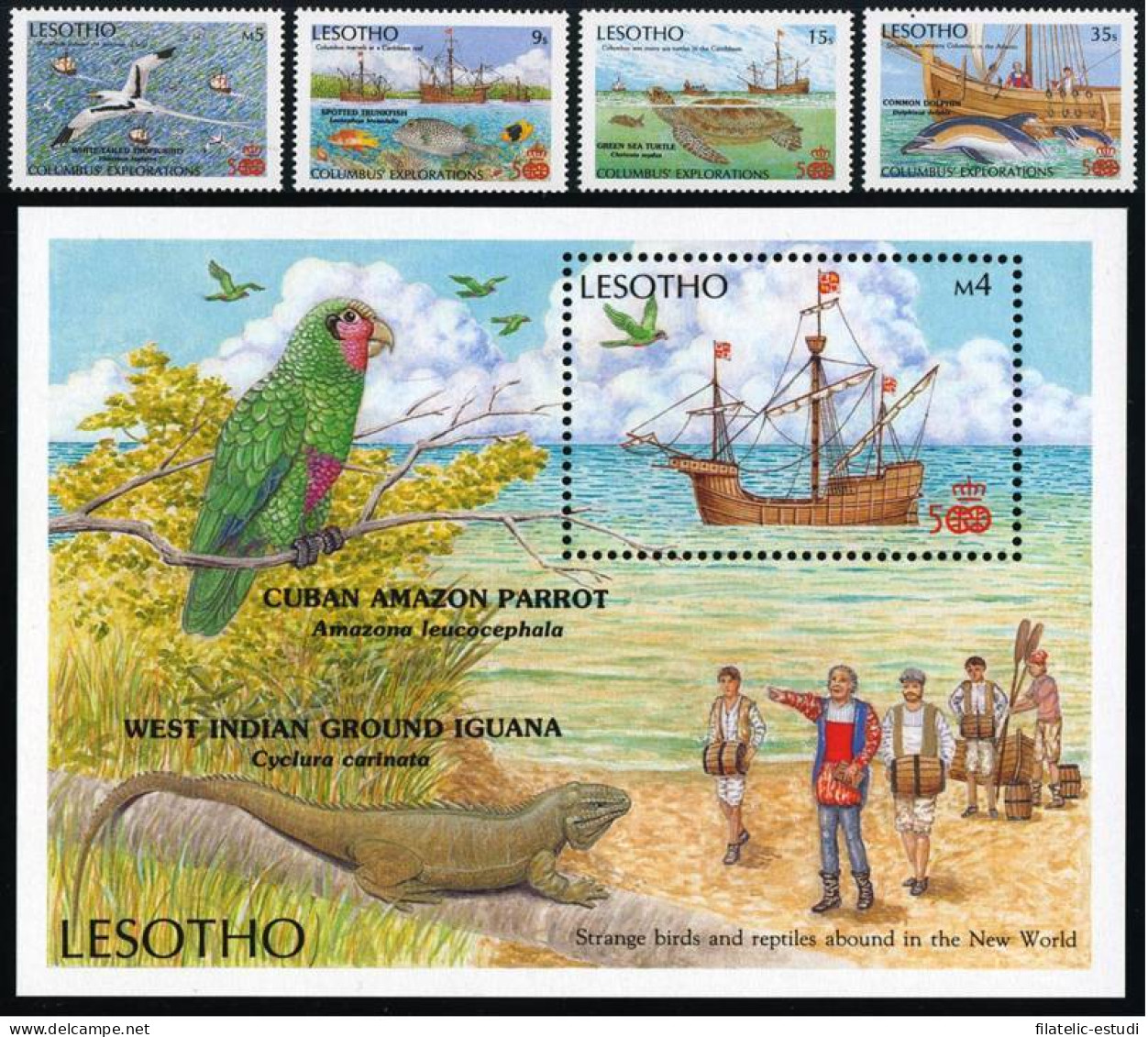 COL Lesotho 746/49 + HB 50 1987 MNH - Lesotho (1966-...)