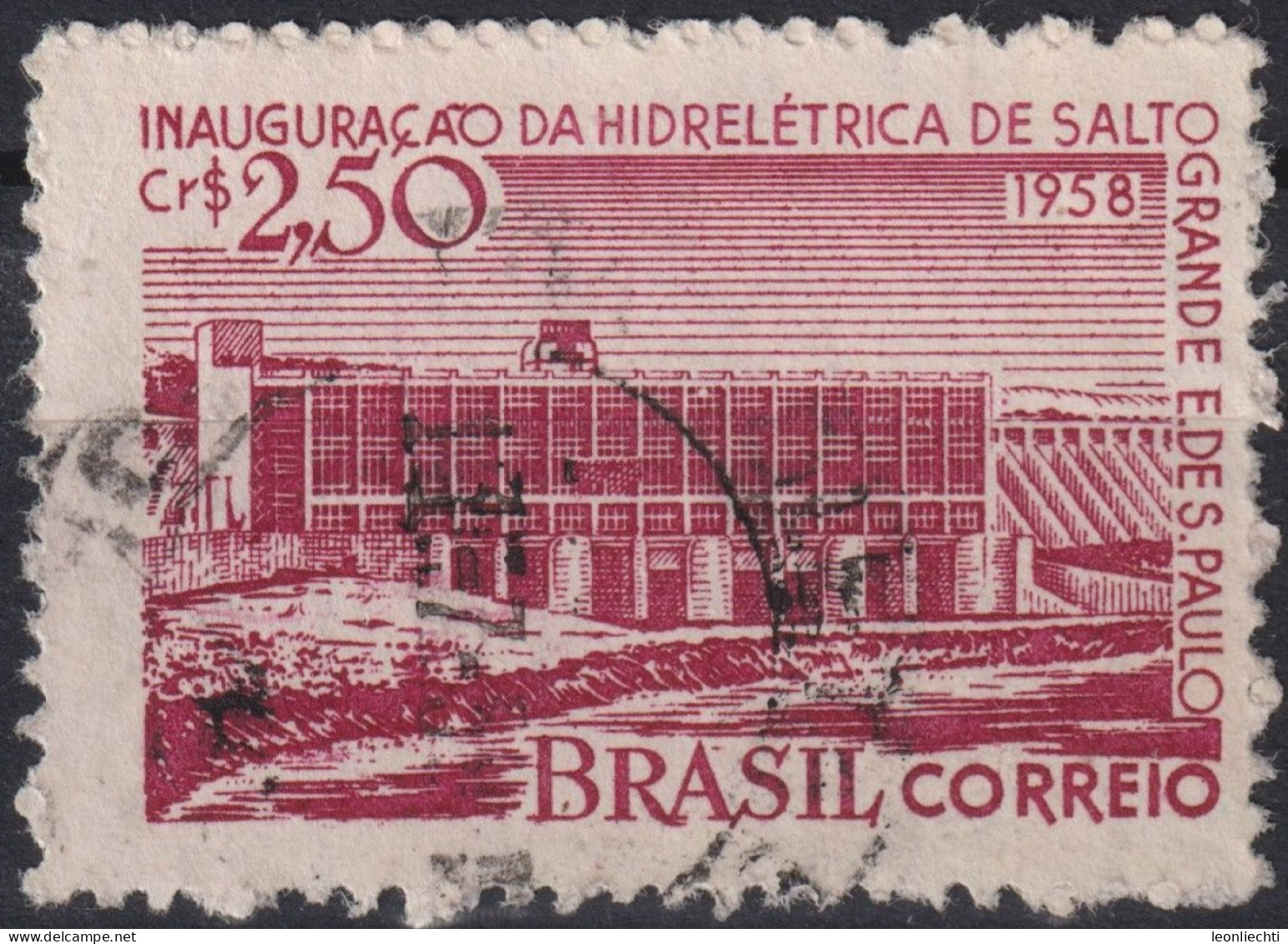 1958 Brasilien ° Mi:BR 931, Sn:BR 866, Yt:BR 648, Inauguration Of Salto Grande Hydro-electric Station - Oblitérés