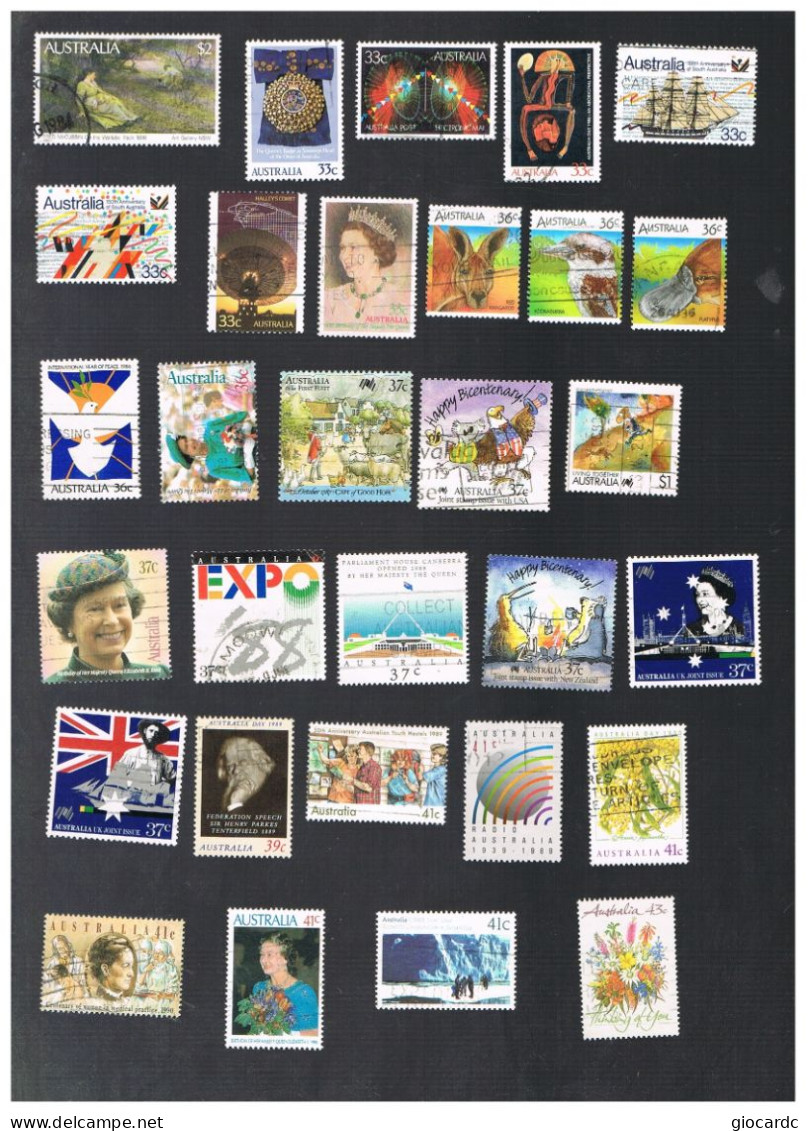 AUSTRALIA  -  LOT OF 30 DIFFERENT STAMPS -      USED°  - LOTTO 1 - Gebraucht