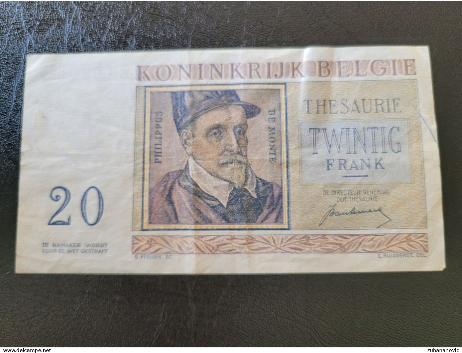 België 20 Fr 1.7.1950 - 20 Francos
