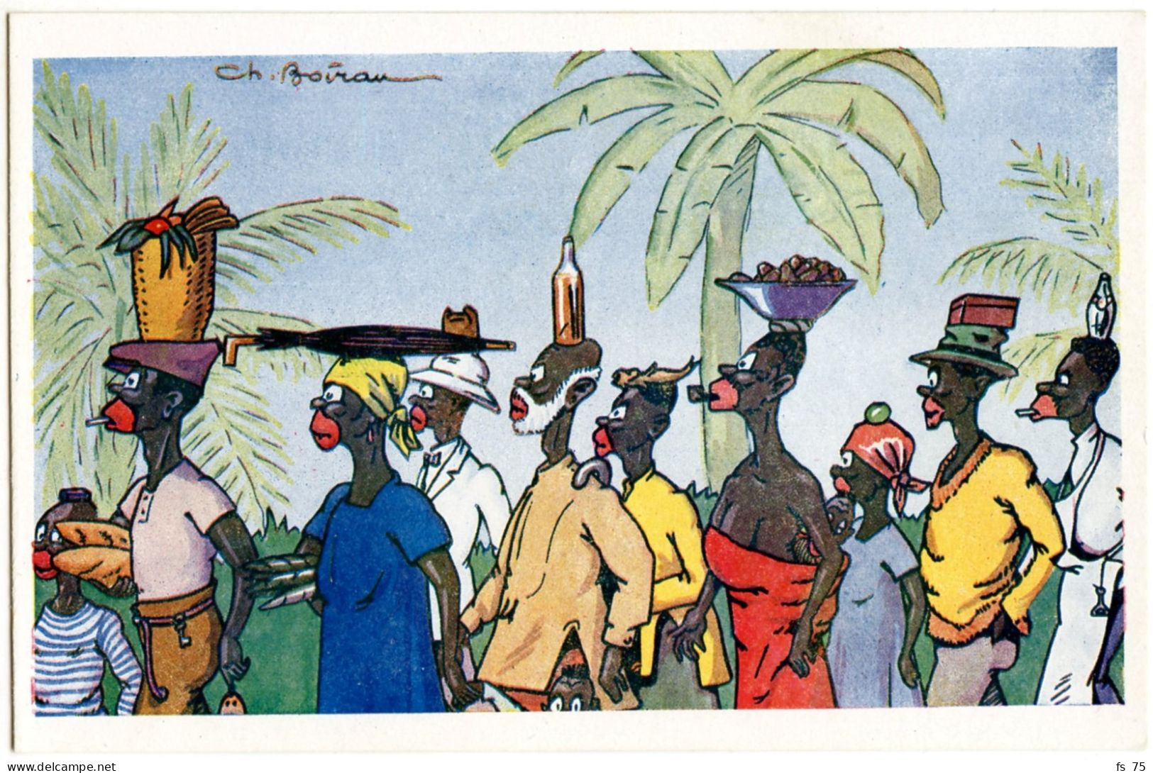 ILLUSTRATEUR - L'AFRIQUE VUE  PAR CH. BOIRAU - HUIT CARTES POSTALES DANS LEUR POCHETTE - SERIE A - R. PRUDENT EDITEUR