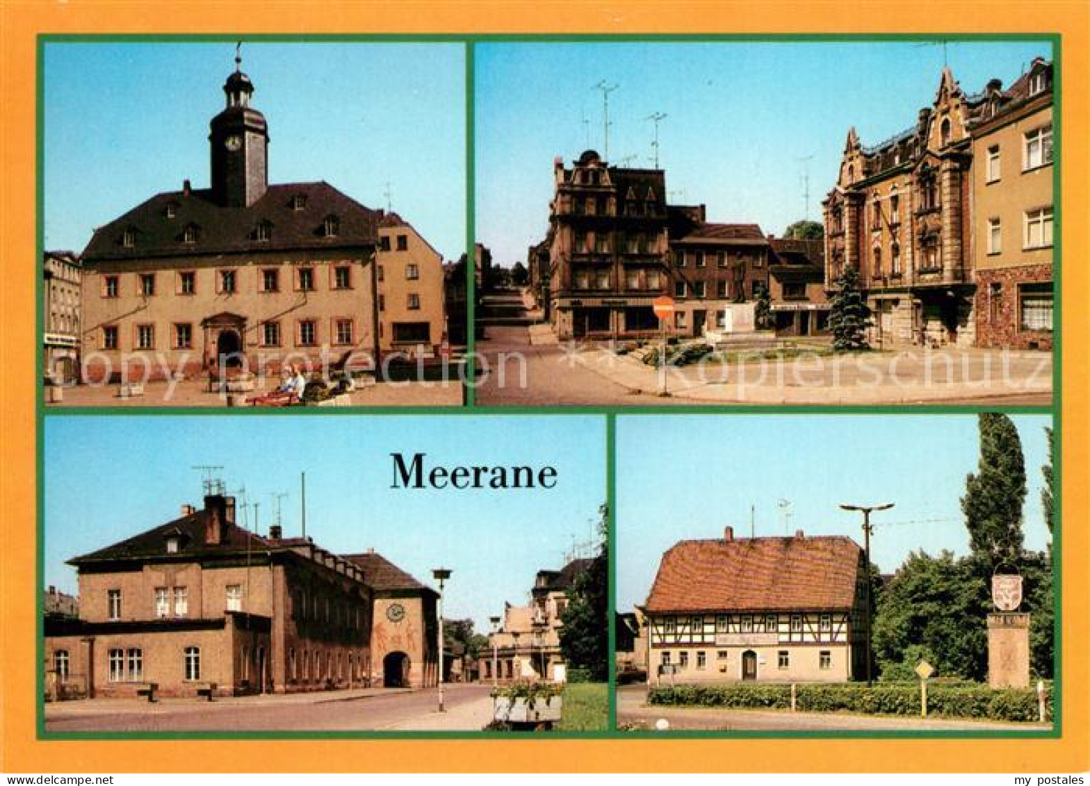 73082256 Meerane Rathaus Ernst Thaelmann Platz Bahnhof Gasthof Schwanefeld Meera - Meerane