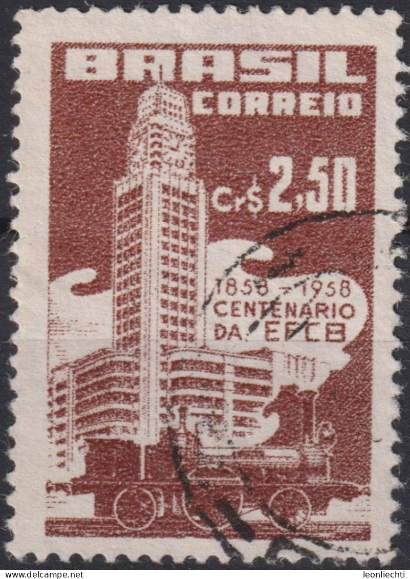 1958 Brasilien ° Mi:BR 926, Sn:BR 861, Yt:BR 643, Centenary Of The Brazil's Railway (EFCB) - Oblitérés