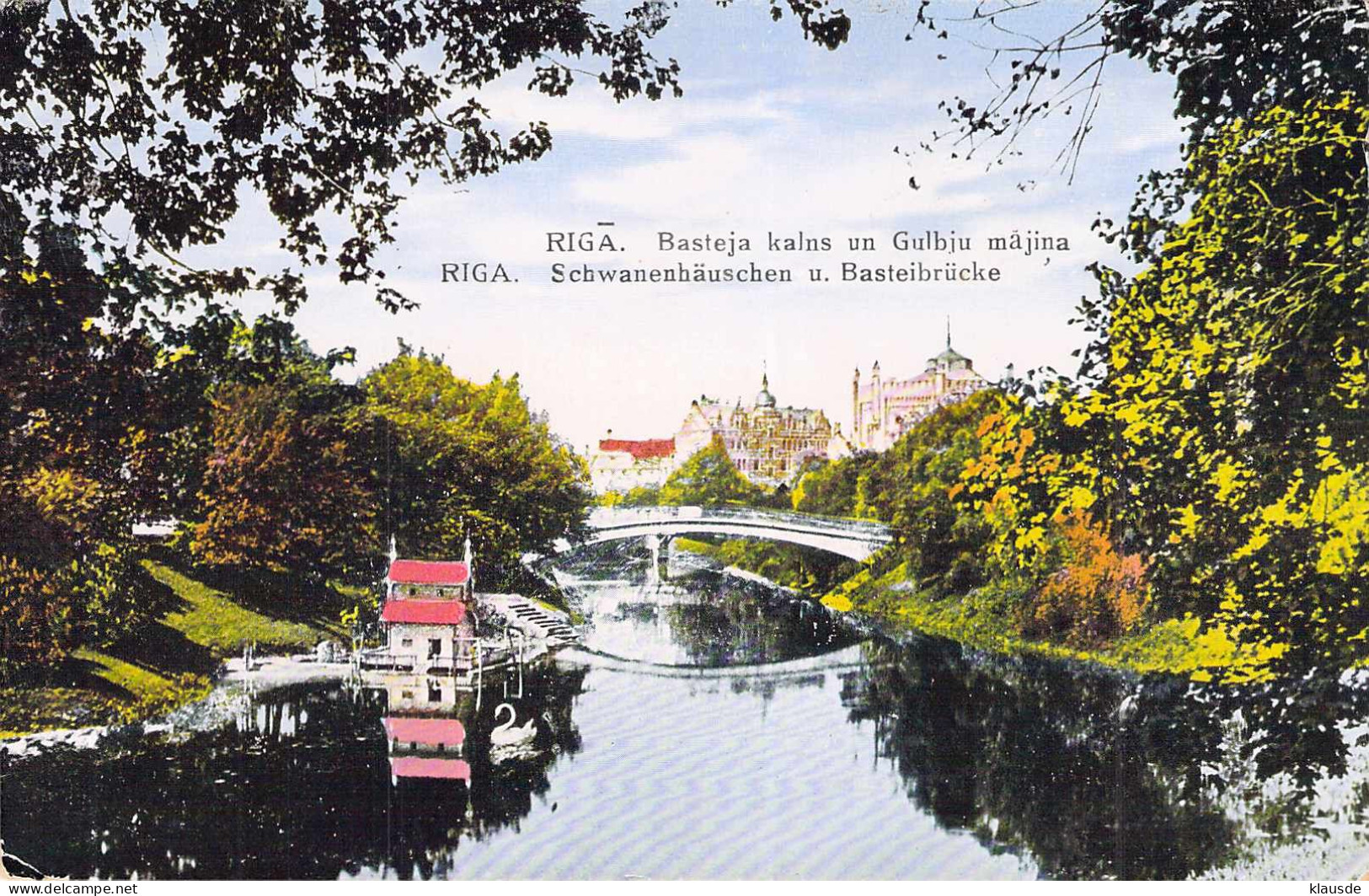 Riga - Basteja Kalns Un Gulbju Mājina (Schwanenhäuschen U. Basteibrücke) - Lettonie