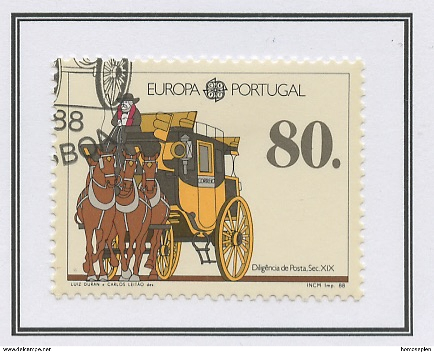 Europa CEPT 1988 Portugal Y&T N°1732 - Michel N°1754b (o) - 80e EUROPA - 1988