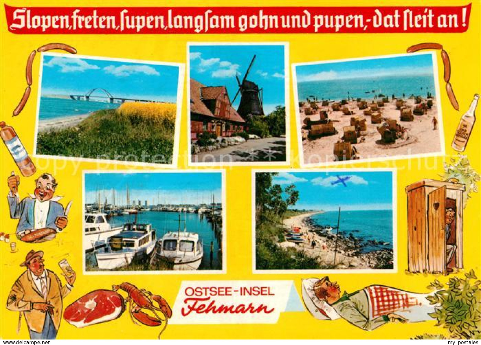 73081973 Insel Fehmarn Strand Fehmarnsundbruecke Ortsmotiv Mit Windmuehle Hafen  - Fehmarn