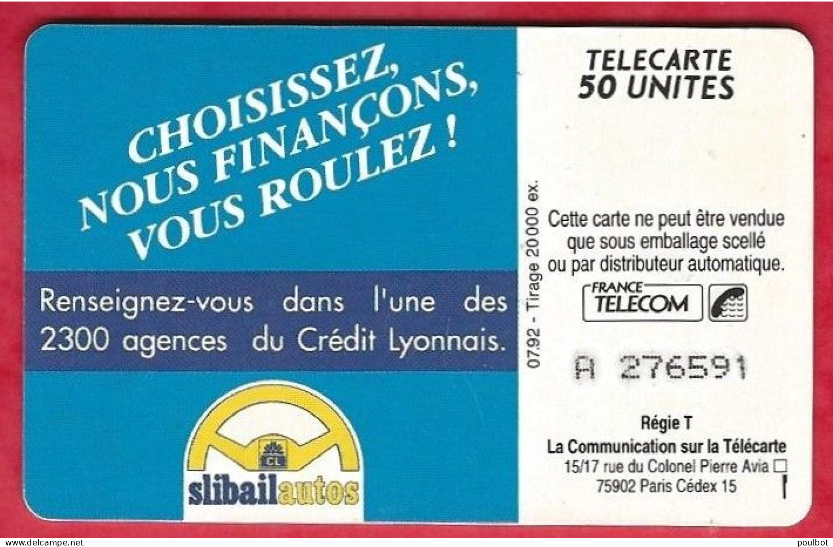 Télécarte En 407 Slibail Auto  07 92 - 50 Eenheden