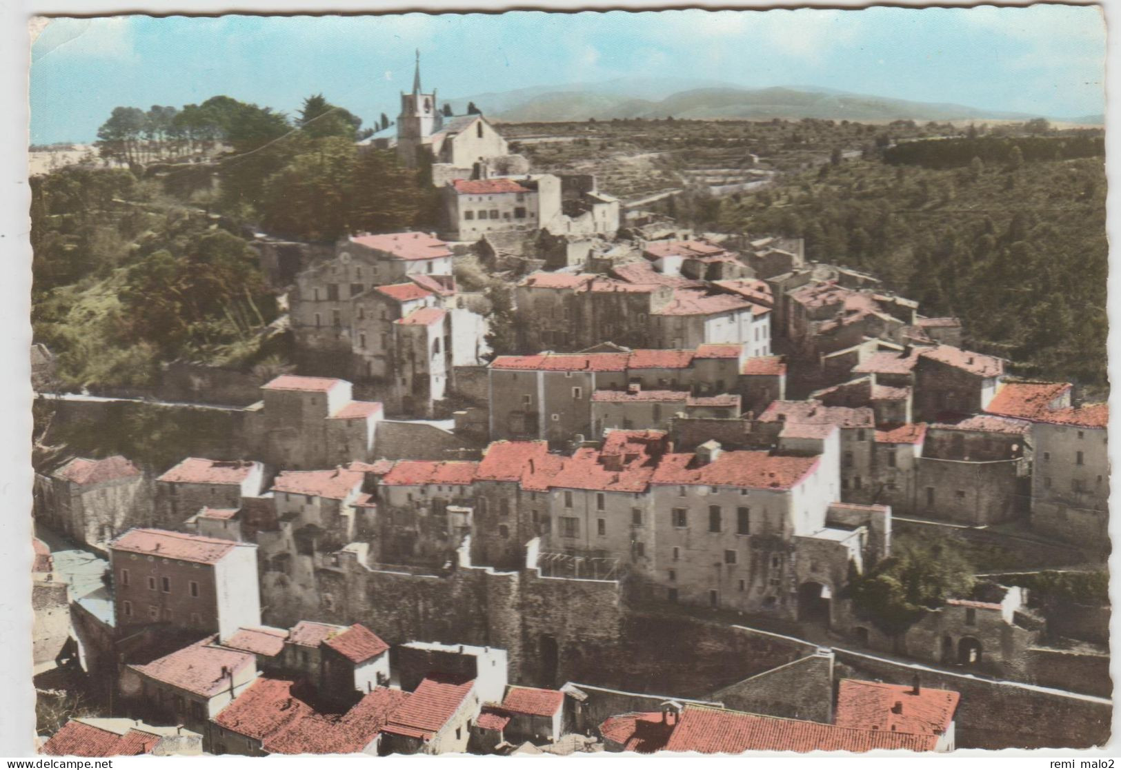 CPSM   En Avion Au Dessus De.....BONNIEUX 84  Côté Nord Et Ancienne église - Bonnieux