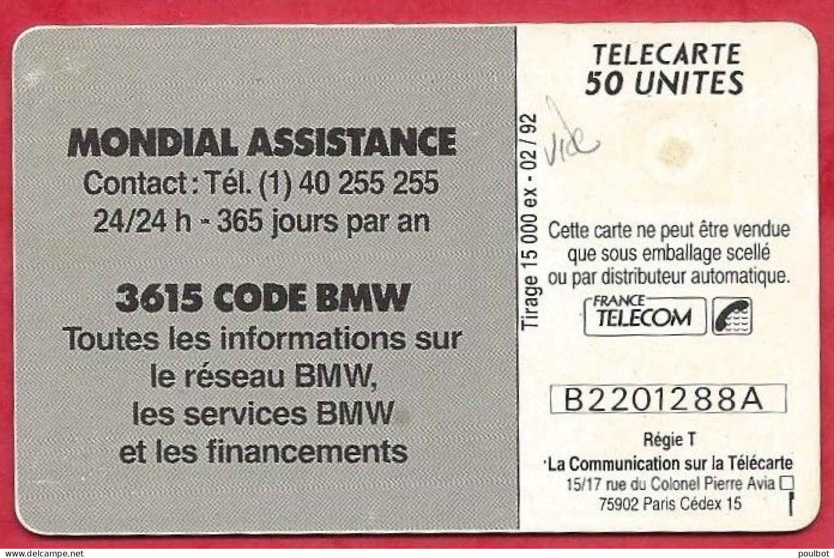 Télécarte En 315 BMW - Z1 02 92 - 50 Einheiten