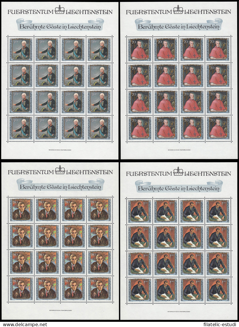 Liechtenstein 780/83 1984 Retratos De Visitantes Célebres MNH - Andere & Zonder Classificatie