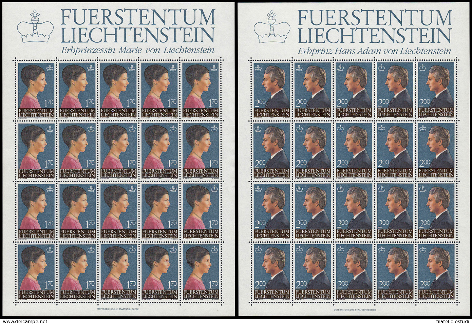 Liechtenstein 802/03 1984 Pareja Principesca MNH - Sonstige & Ohne Zuordnung