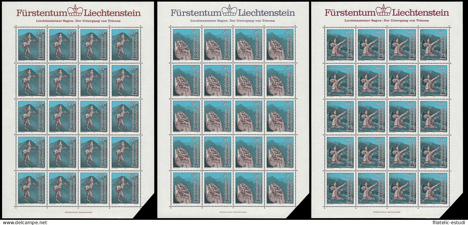 Liechtenstein 784/86 1984 Leyendas MNH - Autres & Non Classés